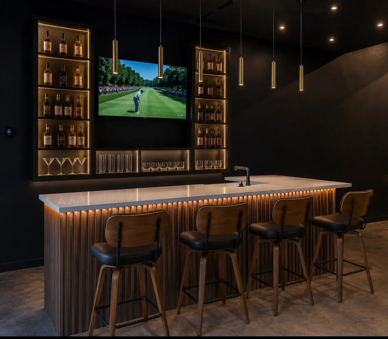 Pin High Golf Studio — private event bay